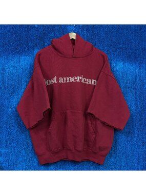 Machine Gun Kelly Lost Americans Red Oversized Hoodie Size Extra Large